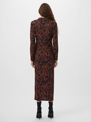 French Connection Black Zaria Textured Midi Dress - Image 2 of 4