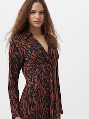 French Connection Black Zaria Textured Midi Dress - Image 3 of 4