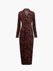 French Connection Black Zaria Textured Midi Dress - Image 4 of 4