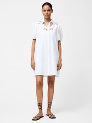 French Connection White Cambria Cotton Embroidered Shirt - Image 1 of 4