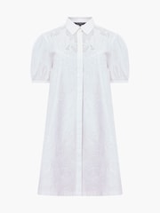 French Connection White Cambria Cotton Embroidered Shirt - Image 4 of 4