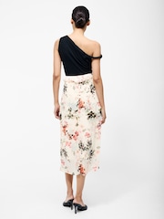 French Connection Cream Candice Satin Georgette Overlay Skirt - Image 2 of 4