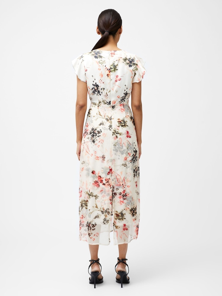 French Connection Cream Candice Satin Georgette Overlay Dress - Image 2 of 4