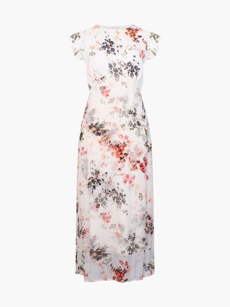 French Connection Cream Candice Satin Georgette Overlay Dress - Image 4 of 4