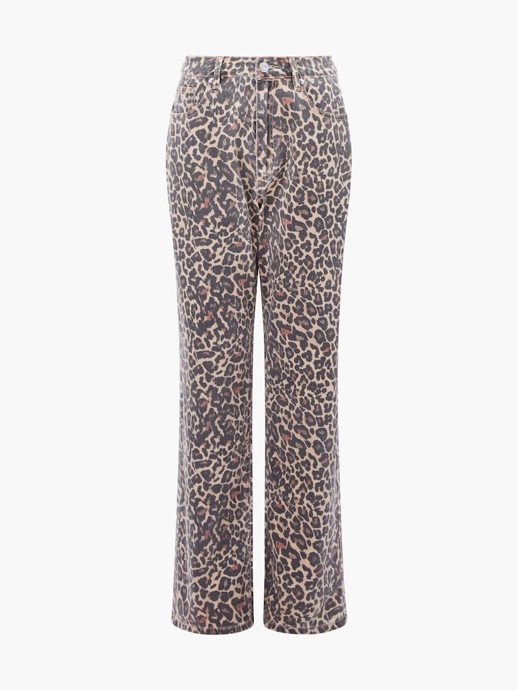 French Connection Animal Print 100% Cotton Charlie Printed Straight Jeans - Image 4 of 4