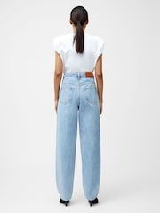 French Connection Blue Dallas Denim Barrel Leg 100% Cotton Jeans - Image 2 of 4