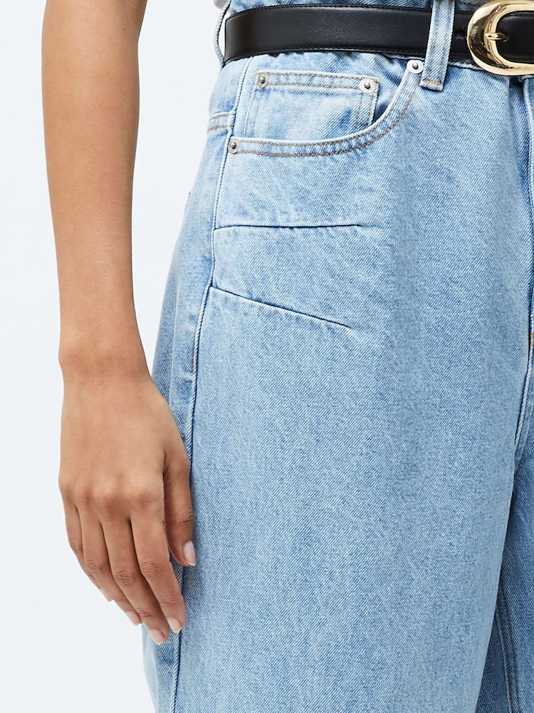 French Connection Blue Dallas Denim Barrel Leg 100% Cotton Jeans - Image 3 of 4