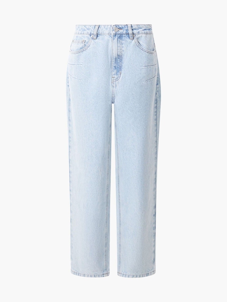 French Connection Blue Dallas Denim Barrel Leg 100% Cotton Jeans - Image 4 of 4
