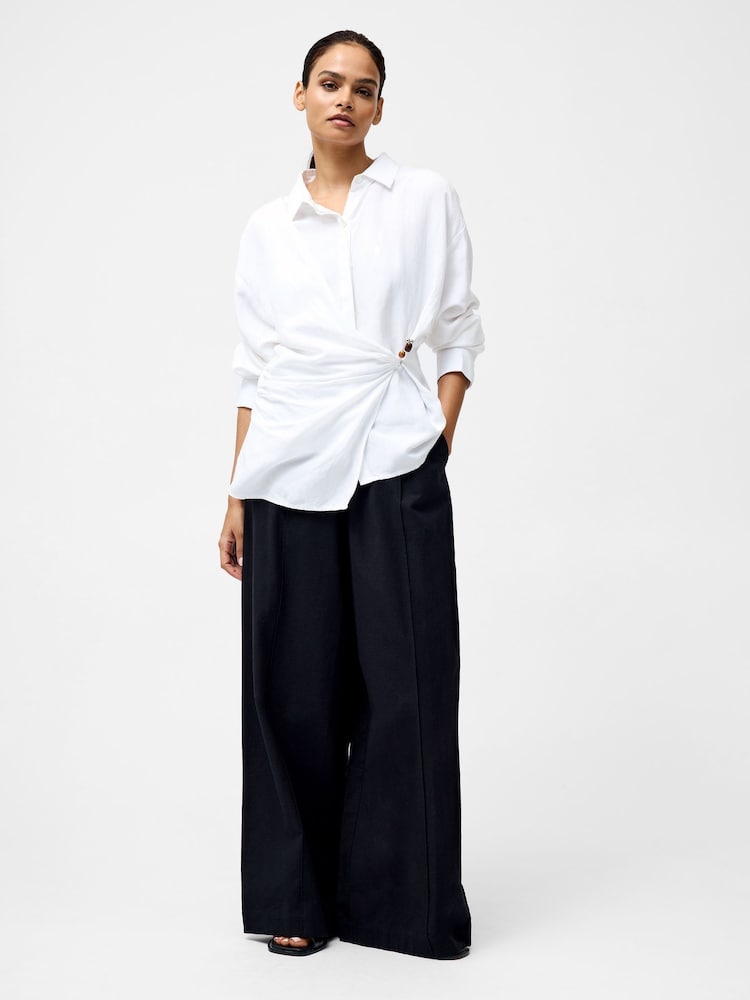 French Connection White Auri Linen Clasp Shirt - Image 3 of 4