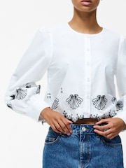 French Connection White Cambria 100% Cotton Long Sleeves Shirt - Image 4 of 5