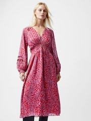 French Connection Red Calista Midi Dress - Image 3 of 4