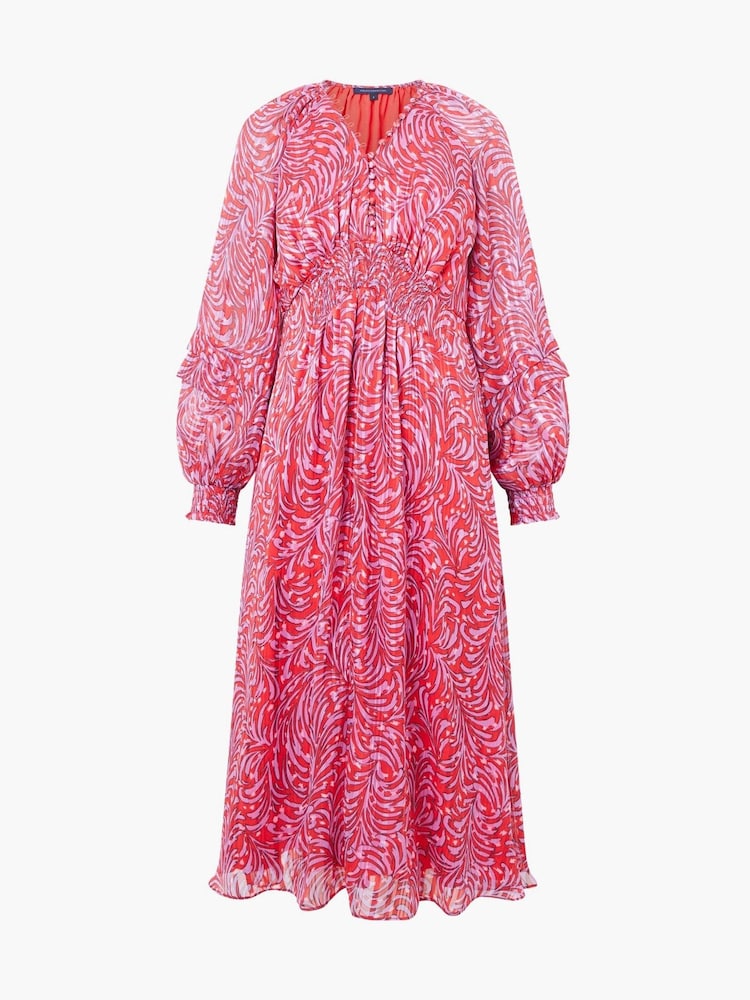 French Connection Red Calista Midi Dress - Image 4 of 4