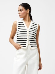 French Connection White Lumi Mozart Knit Waistcoat - Image 1 of 4