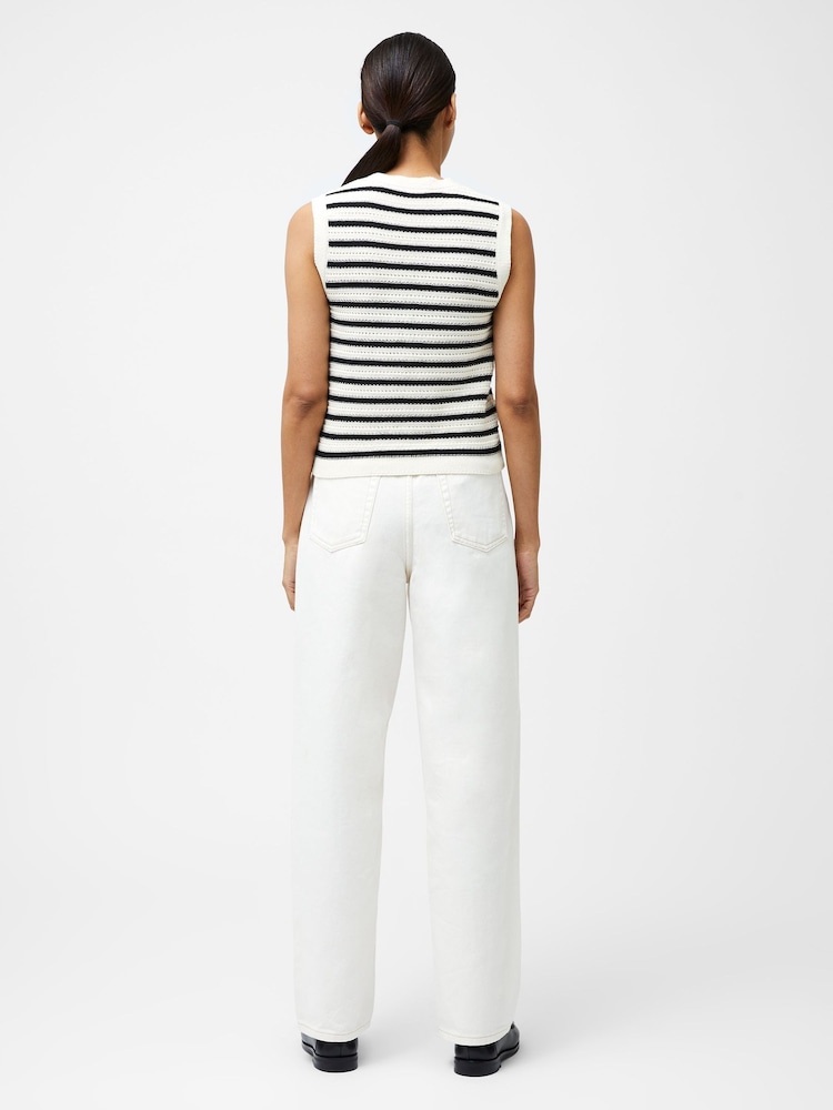 French Connection White Lumi Mozart Knit Waistcoat - Image 2 of 4