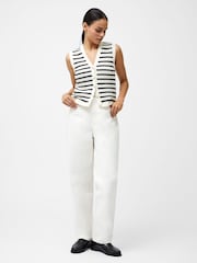 French Connection White Lumi Mozart Knit Waistcoat - Image 3 of 4