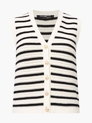 French Connection White Lumi Mozart Knit Waistcoat - Image 4 of 4
