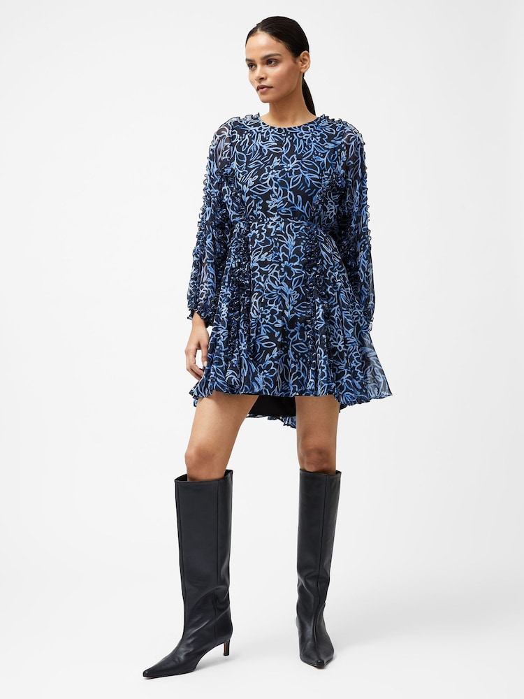 French Connection Blue Anna Emina Chiffon Dress - Image 1 of 4