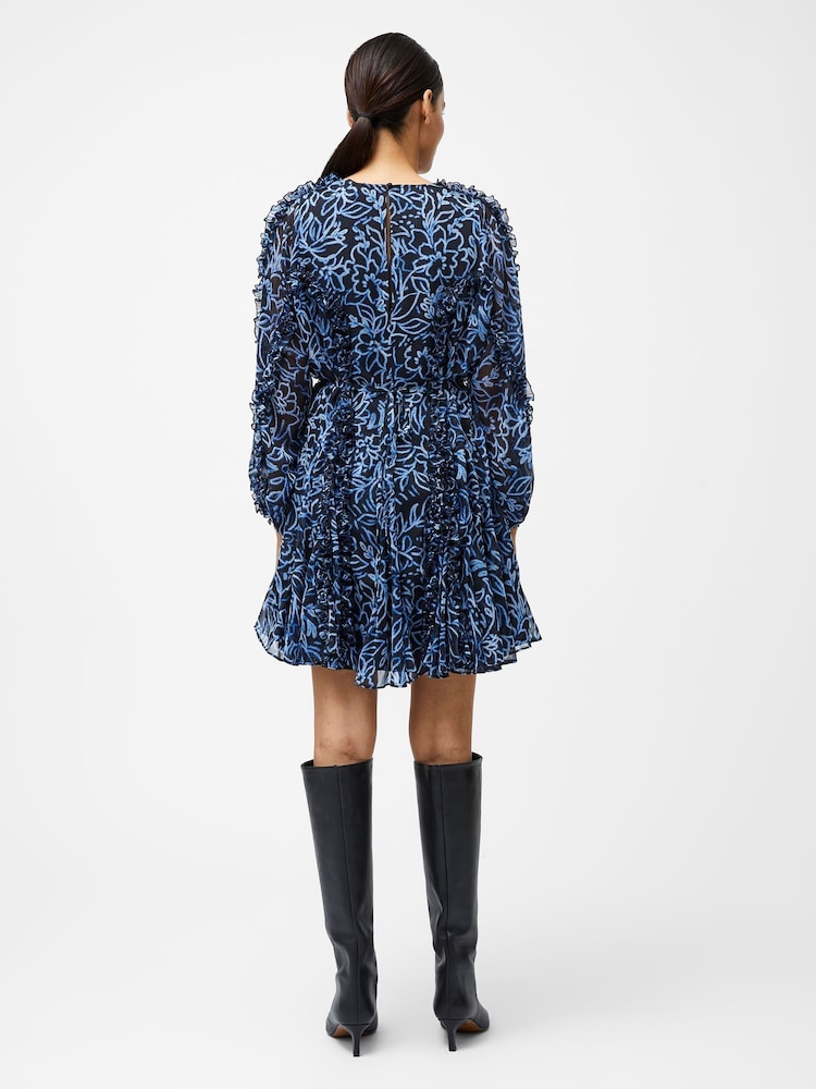 French Connection Blue Anna Emina Chiffon Dress - Image 2 of 4