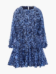 French Connection Blue Anna Emina Chiffon Dress - Image 4 of 4