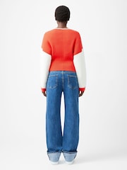 French Connection Red Lily Drop Shoulder 100% Cotton Jumper - Image 2 of 4