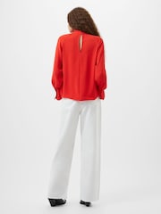 French Connection Red Carmen Crepe Blouse - Image 2 of 4