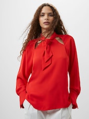 French Connection Red Carmen Crepe Blouse - Image 3 of 4