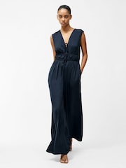 French Connection Blue Damasco Air Flow Poly Jumpsuit - Image 1 of 4