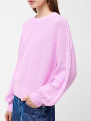 French Connection Pink Lily Cable Jumper - Image 1 of 4