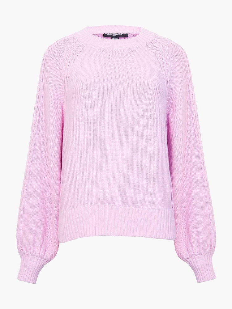 French Connection Pink Lily Cable Jumper - Image 4 of 4