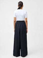 French Connection Black Clare Linen Blend Trousers - Image 2 of 4
