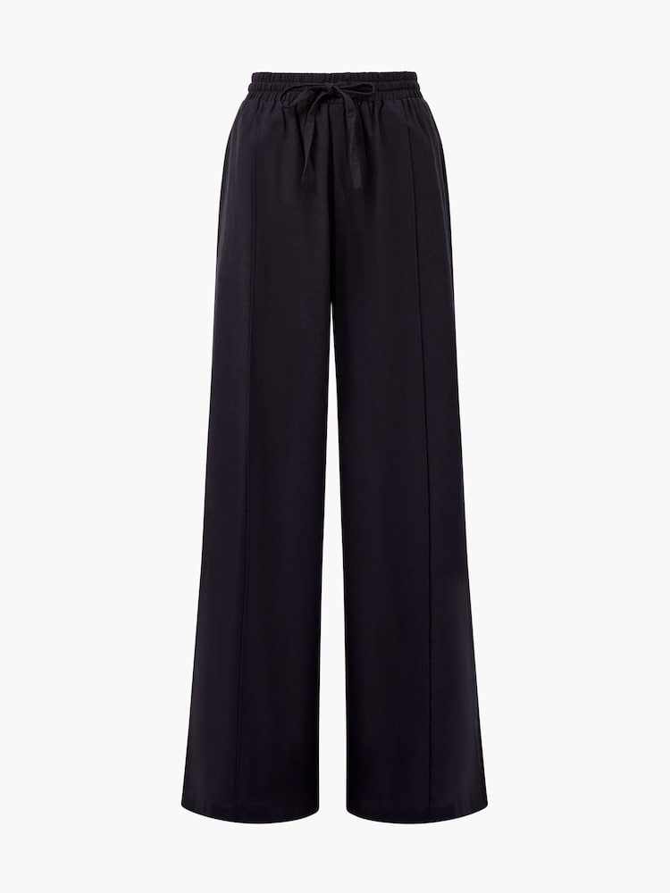 French Connection Black Clare Linen Blend Trousers - Image 4 of 4