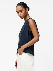 French Connection Blue Eden Georgette Flutter Sleeve Vest - Image 4 of 5