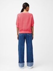 French Connection Pink Lily High Neck 100% Cotton Top - Image 2 of 4