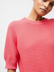 French Connection Pink Lily High Neck 100% Cotton Top - Image 3 of 4