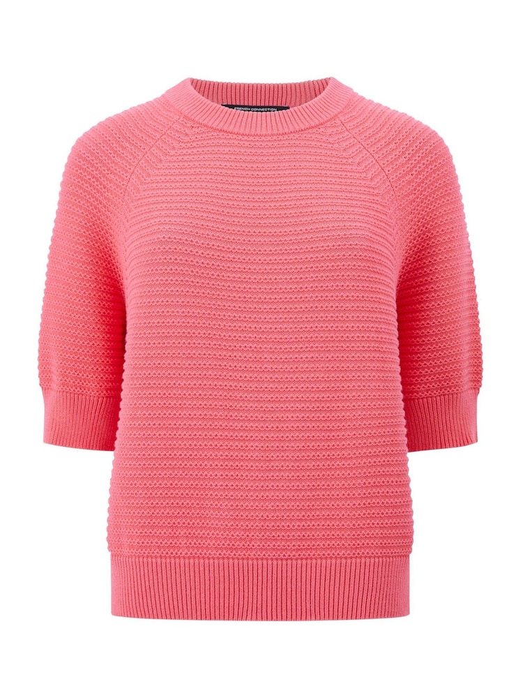 French Connection Pink Lily High Neck 100% Cotton Top - Image 4 of 4