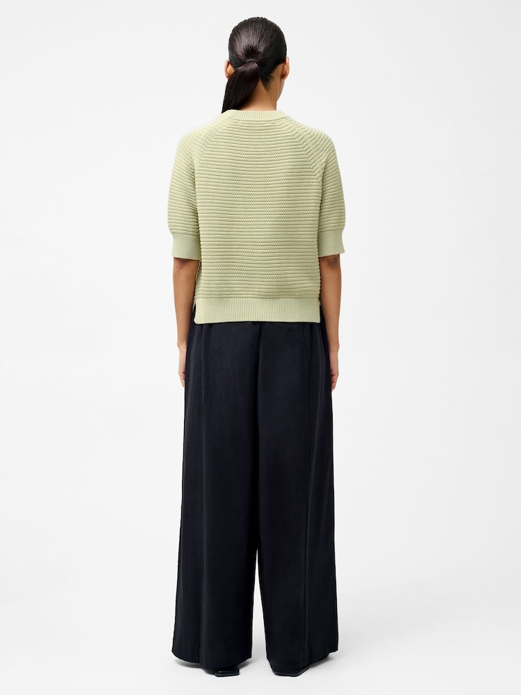 French Connection Green 100% Cotton Lily High Neck Short Sleeve Jumper - Image 2 of 4 French Connection Green 100% Cotton Lily High Neck Short Sleeve Jumper - Image 2 of 4