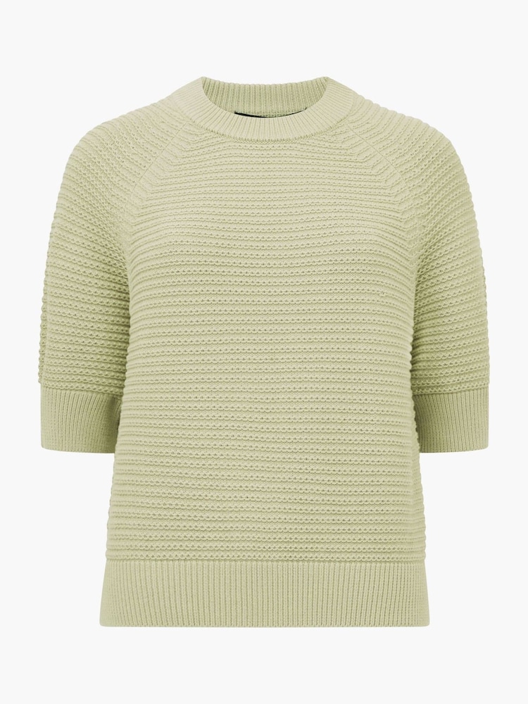 French Connection Green 100% Cotton Lily High Neck Short Sleeve Jumper - Image 4 of 4 French Connection Green 100% Cotton Lily High Neck Short Sleeve Jumper - Image 4 of 4