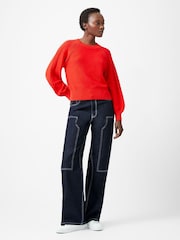 French Connection Red Lily Cable Sleeve Jumper - Image 1 of 4