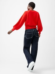 French Connection Red Lily Cable Sleeve Jumper - Image 2 of 4