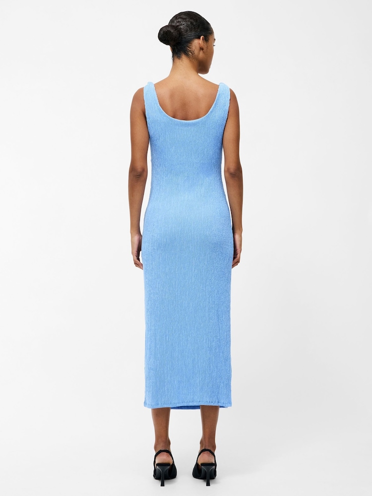 French Connection Blue Trixie Text Knot Strap Midi Dress - Image 2 of 4