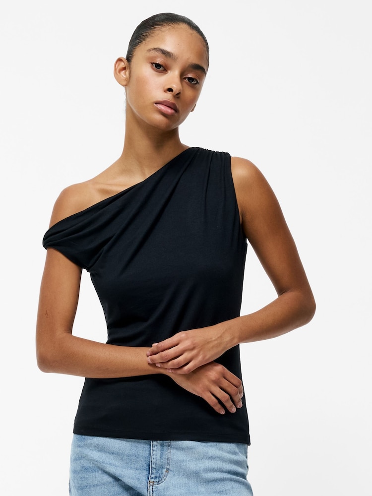 French Connection Sia Jersey Asymmetric Top - Imagen 1 de 4