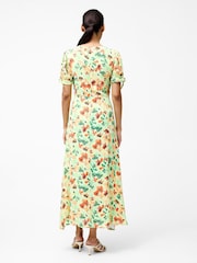French Connection Green Eve Crepe Scoop Neck Midi Dress - Image 2 of 4