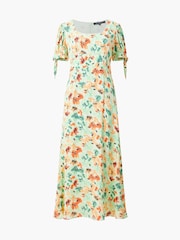 French Connection Green Eve Crepe Scoop Neck Midi Dress - Image 4 of 4