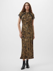 French Connection Green Abilene Ennis Satin Lace Dress - Image 1 of 4
