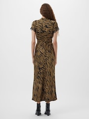 French Connection Green Abilene Ennis Satin Lace Dress - Image 2 of 4