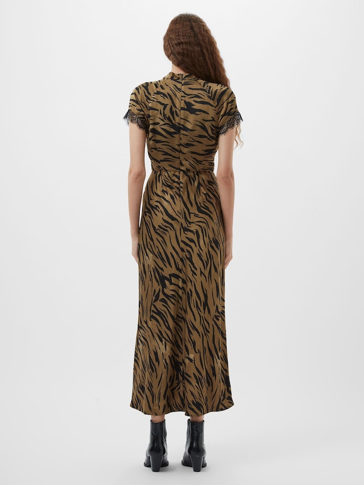 French Connection Green Abilene Ennis Satin Lace Dress - Image 2 of 4