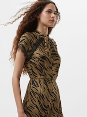 French Connection Green Abilene Ennis Satin Lace Dress - Image 3 of 4