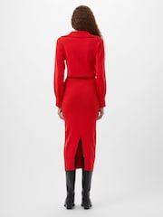 French Connection Red Mozza Collared Midi Dress - Image 2 of 4