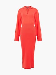 French Connection Red Mozza Collared Midi Dress - Image 4 of 4