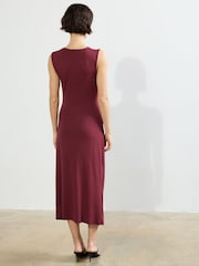 French Connection Red Sia Jersey Midi Dress - Image 2 of 4